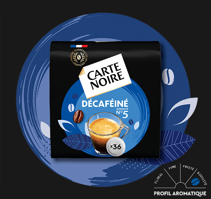 CARTE NOIRE – Café en Dosettes Souples Décaféiné N°5 - 10 Paquets