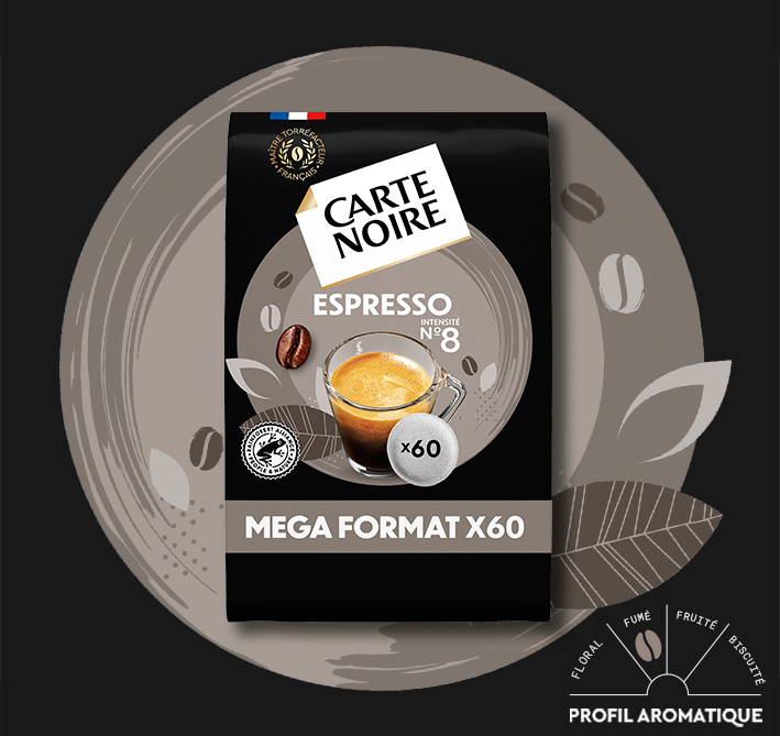 ESPRESSO N°8 - Café torréfié moulu en dosettes souples