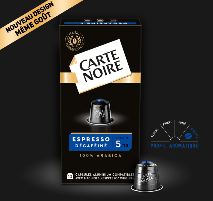 ESPRESSO DÉCAFÉINÉ N°5 - Café pur Arabica - Capsules compatibles Nespresso*