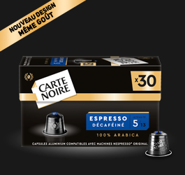 ESPRESSO DÉCAFÉINÉ N°5 - Café torréfié moulu en capsules