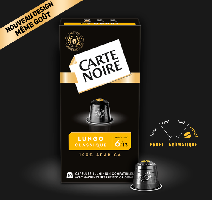 ESPRESSO LUNGO CLASSIQUE N°6 - Café pur Arabica - Capsules compatibles Nespresso*
