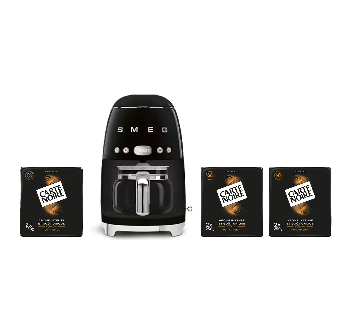 Coffret SMEG® machine à café filtre + 1,5kg café moulu l’Iconique