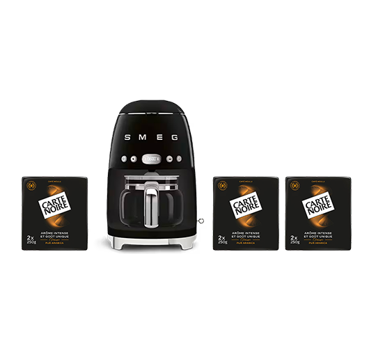 Coffret SMEG® machine à café filtre + 1,5kg café moulu l’Iconique