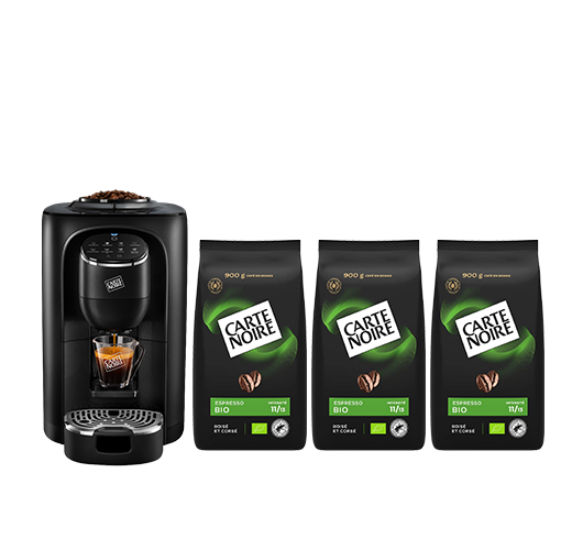 Coffret Aroma Signature machine à grains + 2,7kg Grains Bio offerts